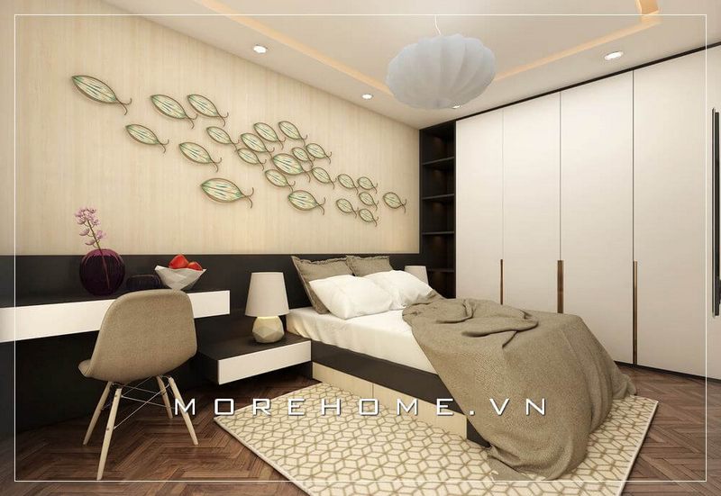 Thiết kế giường ngủ gỗ công nghiệp phong cách hiện đại, đơn giản và tiện nghi